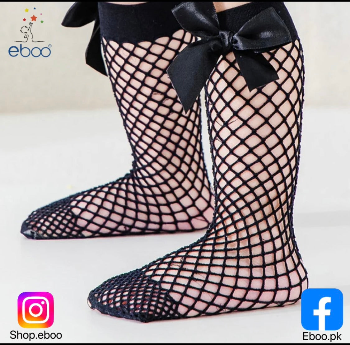 Eboo Big Bow Mesh Socks for Baby Girls