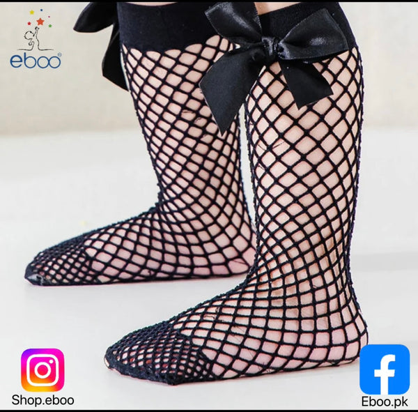 Eboo Big Bow Mesh Socks for Baby Girls