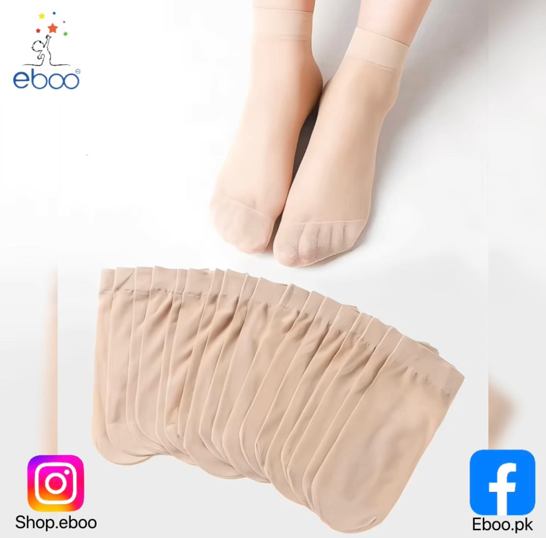 Eboo Women's Ultra Sheer Ankle Socks Ã¢?? Breathable Transparent Nylon Socks