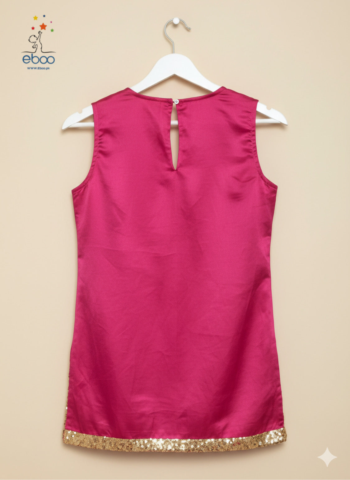 Eboo Pink Girls’ Traditional 3-Piece Suit – Brocade Sharara & Olive Dupatta