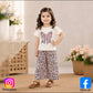Eboo Baby Girls Bow Print T-Shirt & Leopard Print Flared Pants Co-Ord Set