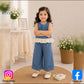 Eboo Baby Girls Denim Blue Bow Sleeveless Top & Wide Leg Pants Co-Ord Set