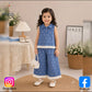 Eboo Baby Girls Blue Floral Sleeveless Collar Top & Wide Leg Pants Co-Ord Set