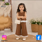 Eboo Baby Girls Brown Sleeveless Lace Hem Top & Wide Leg Pants Co-Ord Set