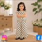 Eboo Baby Girls Black & White Polka Dot Flutter Sleeve Top & Wide Leg Pants Co-Ord Set