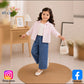 Eboo Baby Girl 3-Piece Fashion Outfit – Striped Shirt, Ribbed Bow Tank Top & Rhinestone Denim Pants Set