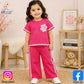 Eboo Baby Girls Flower Appliqué T-Shirt & Pants 2-Piece Summer Outfit Set – Soft Casual Wear