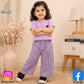 Eboo Baby Girls Lavender Heart T-Shirt & Striped Wide Leg Pants Co-Ord Set