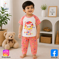 Eboo Kids Summer Cotton 2-Piece Outfit Ã¢?? Cute Bunny Cartoon T-Shirt & Capri Pants Set (Unisex)