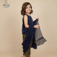 Eboo Navy Blue Girls’ Traditional Suit — Chiffon Dupatta & Brocade Pants Set