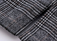 Eboo Classic Checkered Long Winter Coat (GREY)
