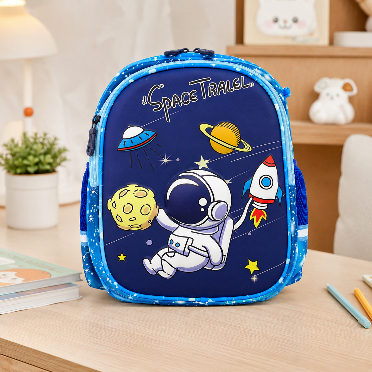 Eboo Kids Space Travel School Backpack – Lightweight Astronaut Printed School Bag for Boys