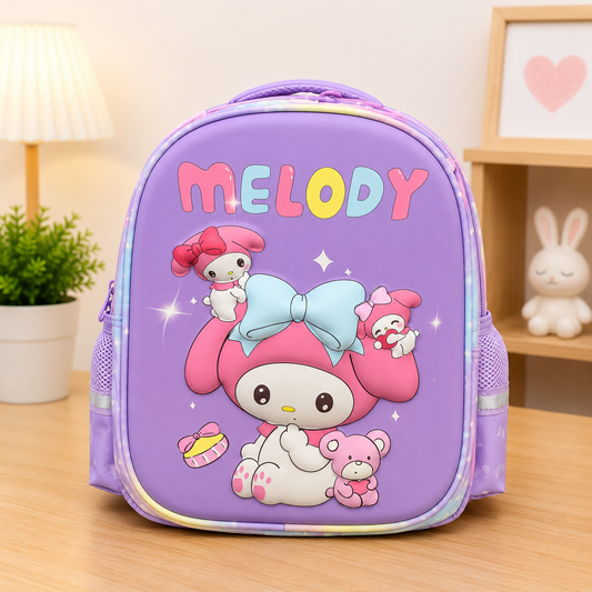 Eboo Kids My Melody School Backpack – Cute Purple Cartoon School Bag for Girls