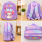Eboo Kids My Melody School Backpack – Cute Purple Cartoon School Bag for Girls