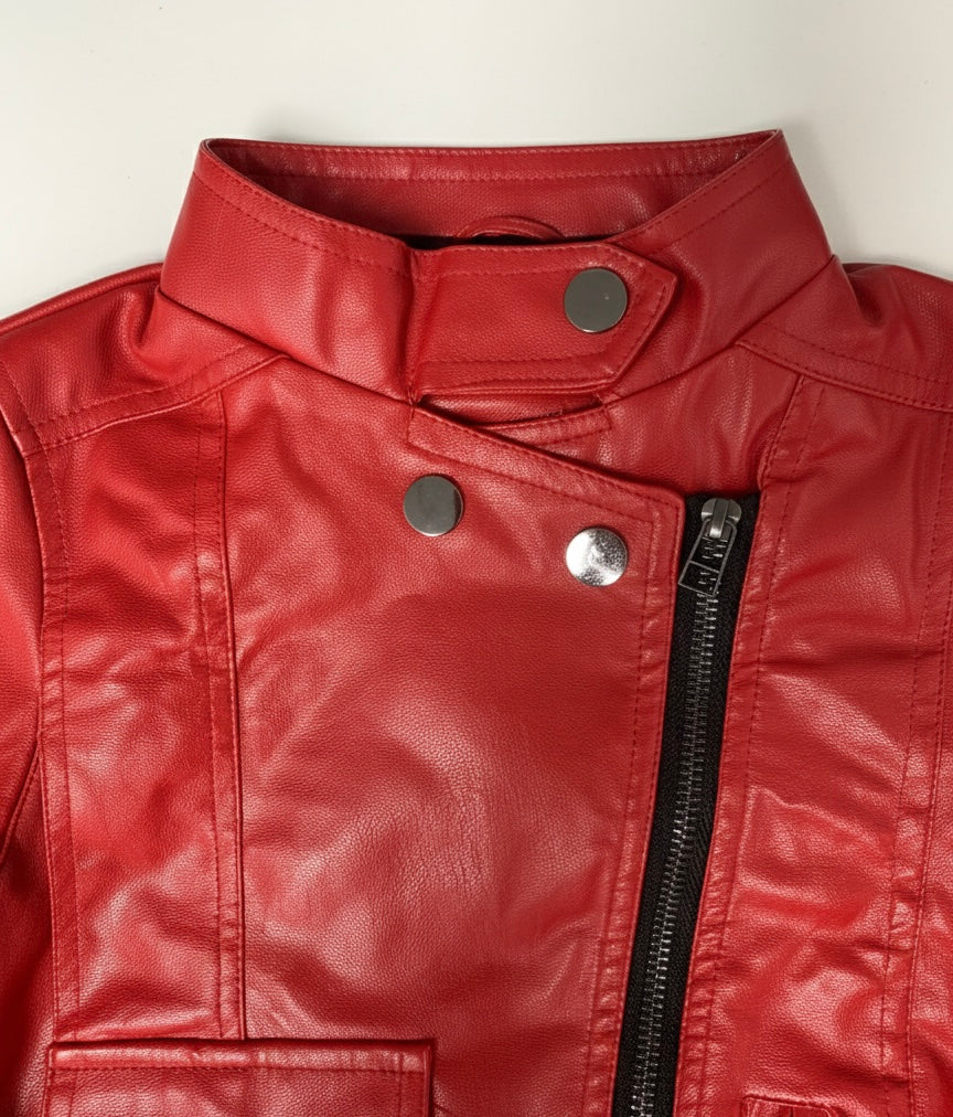 Eboo Faux Leather Jackets Children's Zip Up Motorcycle Short PU Moto Biker Jacket