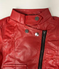 Eboo Faux Leather Jackets Children's Zip Up Motorcycle Short PU Moto Biker Jacket
