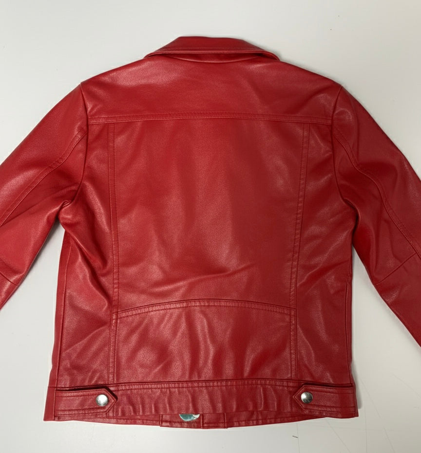 Eboo Faux Leather Jackets Children's Zip Up Motorcycle Short PU Moto Biker Jacket