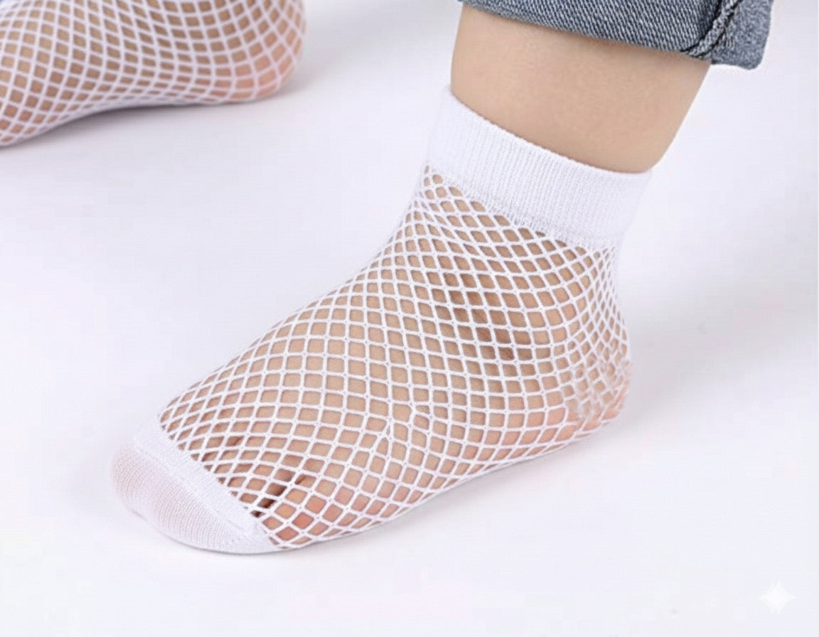 Eboo Mesh Fishnet Socks for Baby Girls - Cotton, Breathable