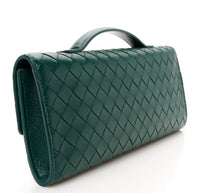 Eboo Elegant Woven Leather-Look Shoulder Bag with Gold-Tone Clasp