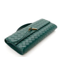 Eboo Elegant Woven Leather-Look Shoulder Bag with Gold-Tone Clasp
