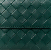 Eboo Elegant Woven Leather-Look Shoulder Bag with Gold-Tone Clasp