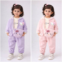 Eboo Girls Embroidered Sweatshirt With T-Shirt, Pants & Bag Sets