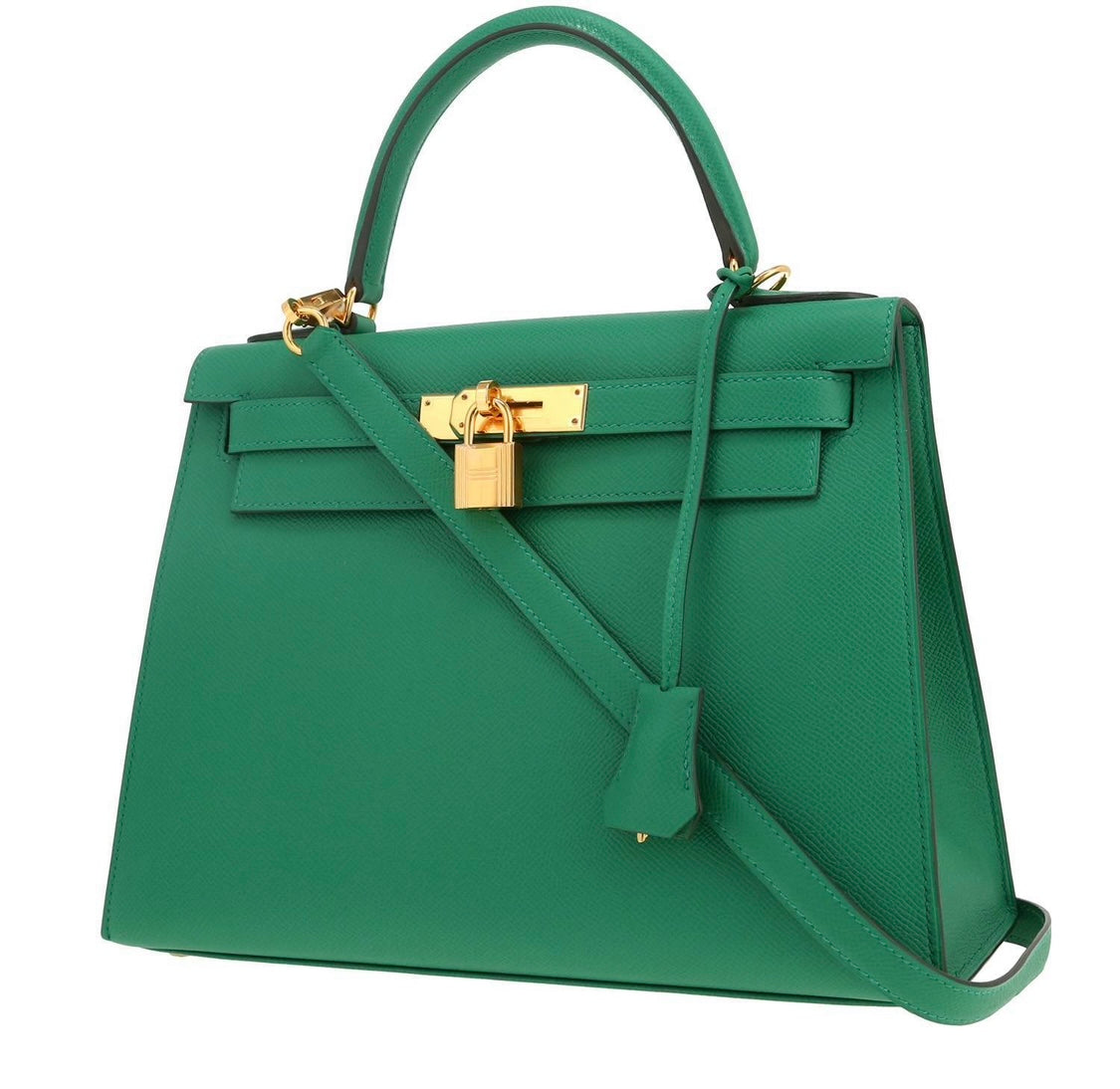 Eboo Elegant Leather Handbag with Gold-Tone Lock & Shoulder Strap
