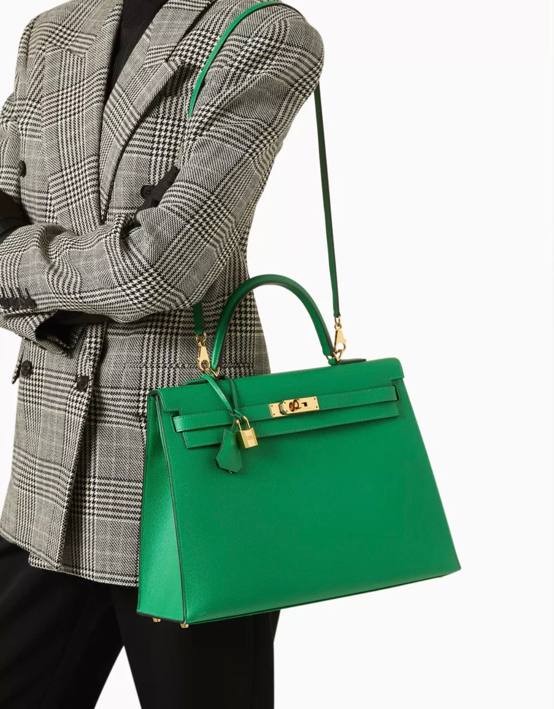 Eboo Elegant Leather Handbag with Gold-Tone Lock & Shoulder Strap