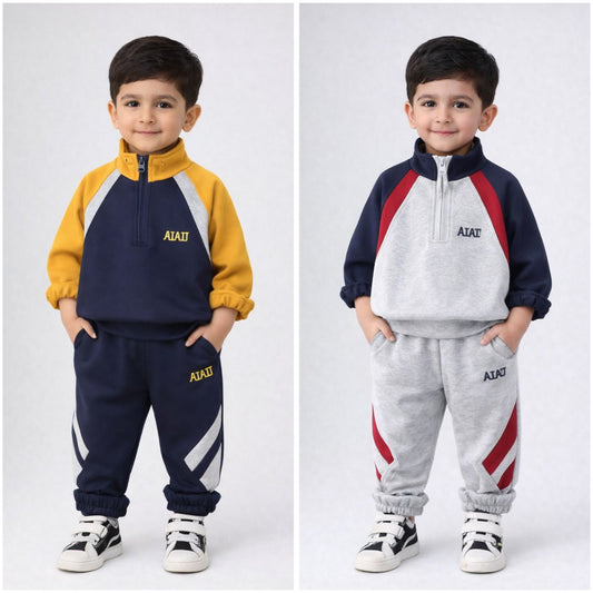 Eboo Sporty Fleece 2-Piece Set: Long Sleeve Quarter-Zip Top