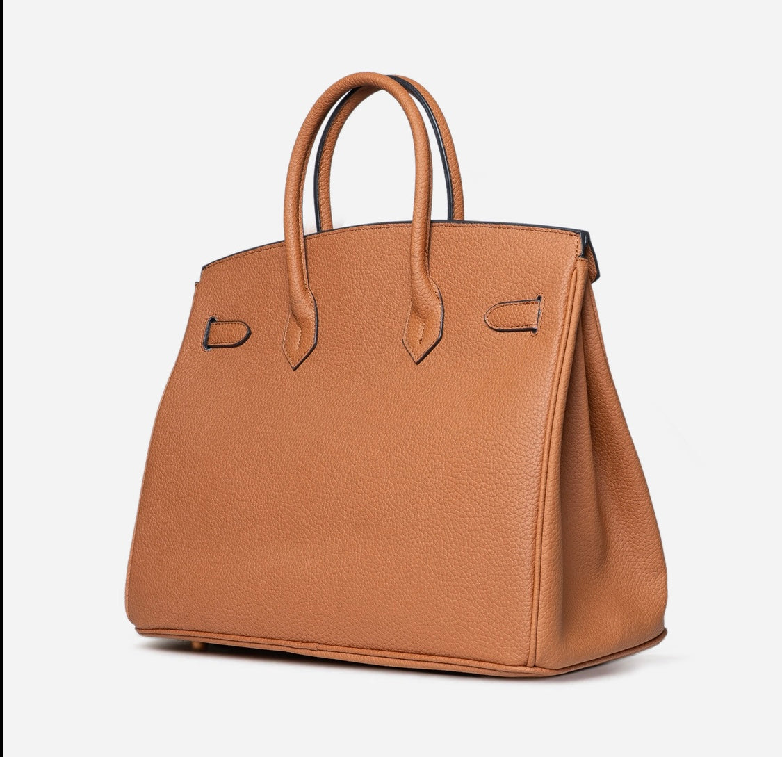 Eboo Women’s Premium Leather Handbag – Elegant Structured Tote Bag with Gold Lock