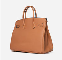 Eboo Women’s Premium Leather Handbag – Elegant Structured Tote Bag with Gold Lock