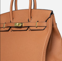 Eboo Women’s Premium Leather Handbag – Elegant Structured Tote Bag with Gold Lock