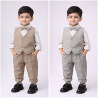 Eboo Boys Waistcoat with Striped Shirt and Trousers Set