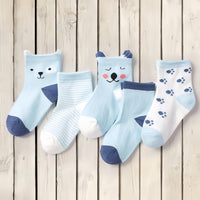 Baby Socks Pack of 5 Ã¢?? Soft Cotton Cute Cartoon Design Socks for Infants & Toddlers