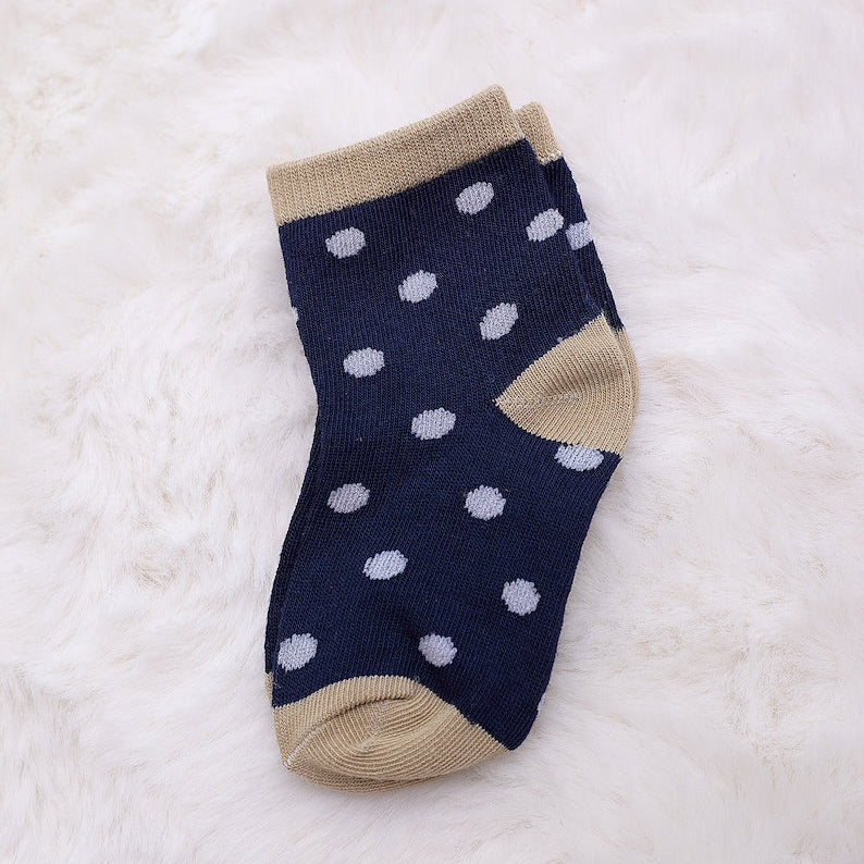 Pack of 5 Kids Socks – Soft Cotton Stylish Pattern Socks for Infants & Toddlers