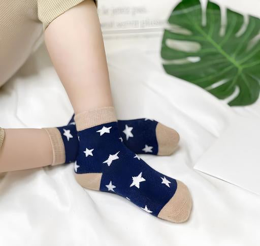 Pack of 5 Kids Socks – Soft Cotton Stylish Pattern Socks for Infants & Toddlers