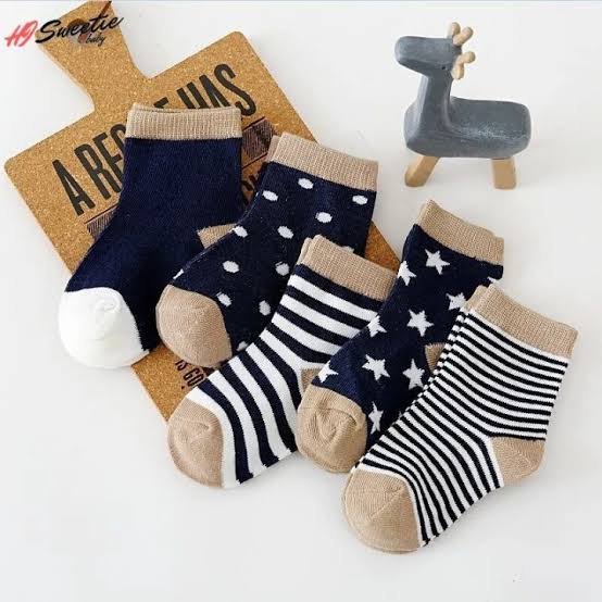 Pack of 5 Kids Socks – Soft Cotton Stylish Pattern Socks for Infants & Toddlers