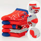 5-Pair Kids Spider-Man Socks Set with Comic Prints