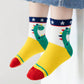 5 Pairs Kids Cartoon Dinosaur & Striped Warm Toddler Socks (Girls & Boys)