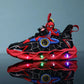 Eboo Kids LED Light-Up Sports Shoes | Cartoon Spider-Man Design Sneakers for Boys