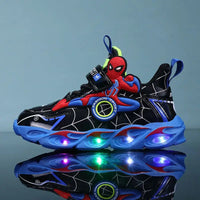 Eboo Kids LED Light-Up Sports Shoes | Cartoon Spider-Man Design Sneakers for Boys