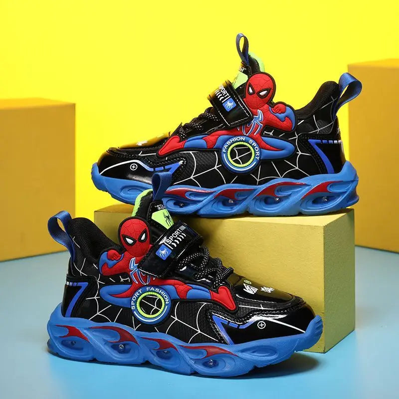 Eboo Kids LED Light-Up Sports Shoes | Cartoon Spider-Man Design Sneakers for Boys