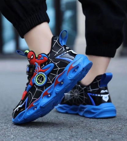Eboo Kids LED Light-Up Sports Shoes | Cartoon Spider-Man Design Sneakers for Boys
