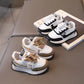 Eboo Kids’ Retro White Sneakers with Black & Brown Accents