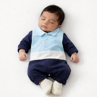 Eboo Blue Shades Polo Style Baby Romper