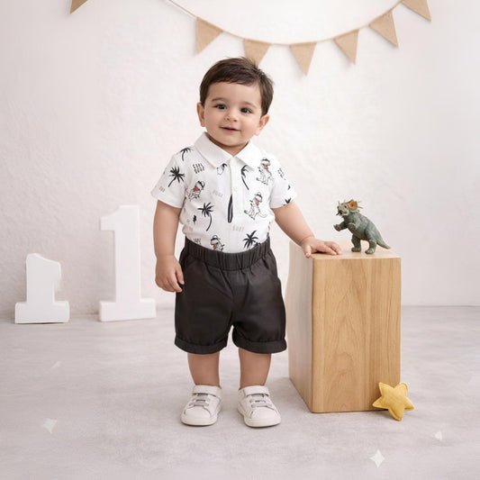 Eboo Cute Dinosaur Boy Summer Dress 2pcs Set