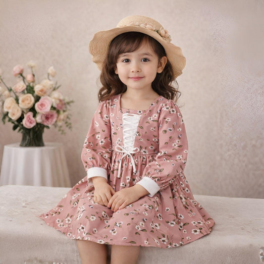 Eboo High Quality Autumn Floral Dress Elegant Flowerwork