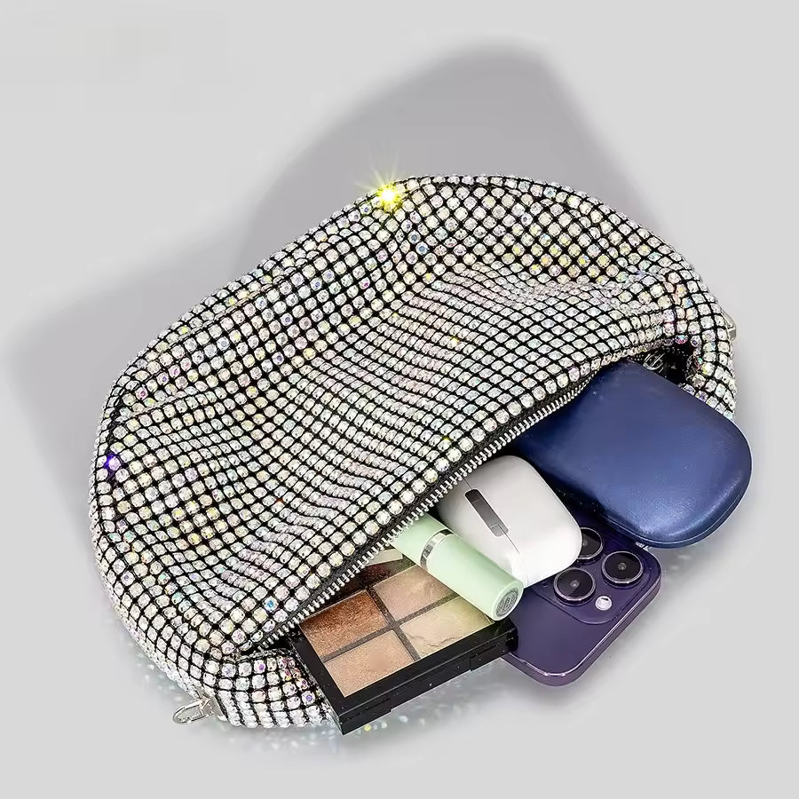 Eboo Luxury Designer Rhinestone Crossbody Bag Shiny Shoulder Bag