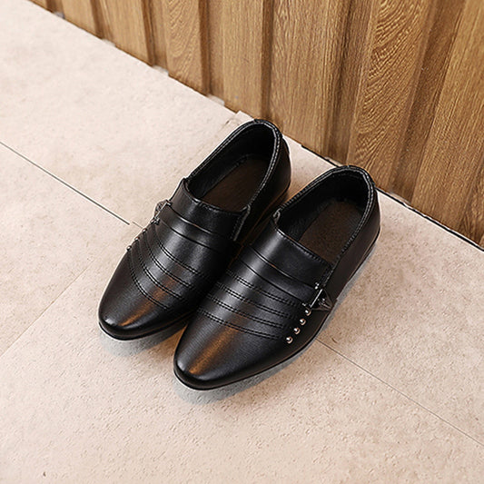 Kids Classic Black Formal Slip-On Shoes – Stylish Party & Wedding Wear