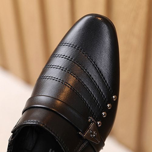 Kids Classic Black Formal Slip-On Shoes – Stylish Party & Wedding Wear